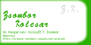 zsombor kolesar business card